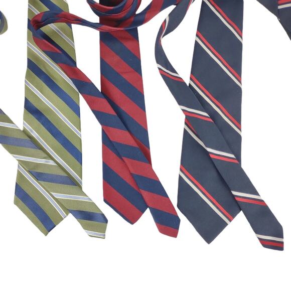 Vintage 80s Set 3 Repp Striped Ties Men's Neckties: Steve & Barry's Silk, Master - Picture 1 of 8
